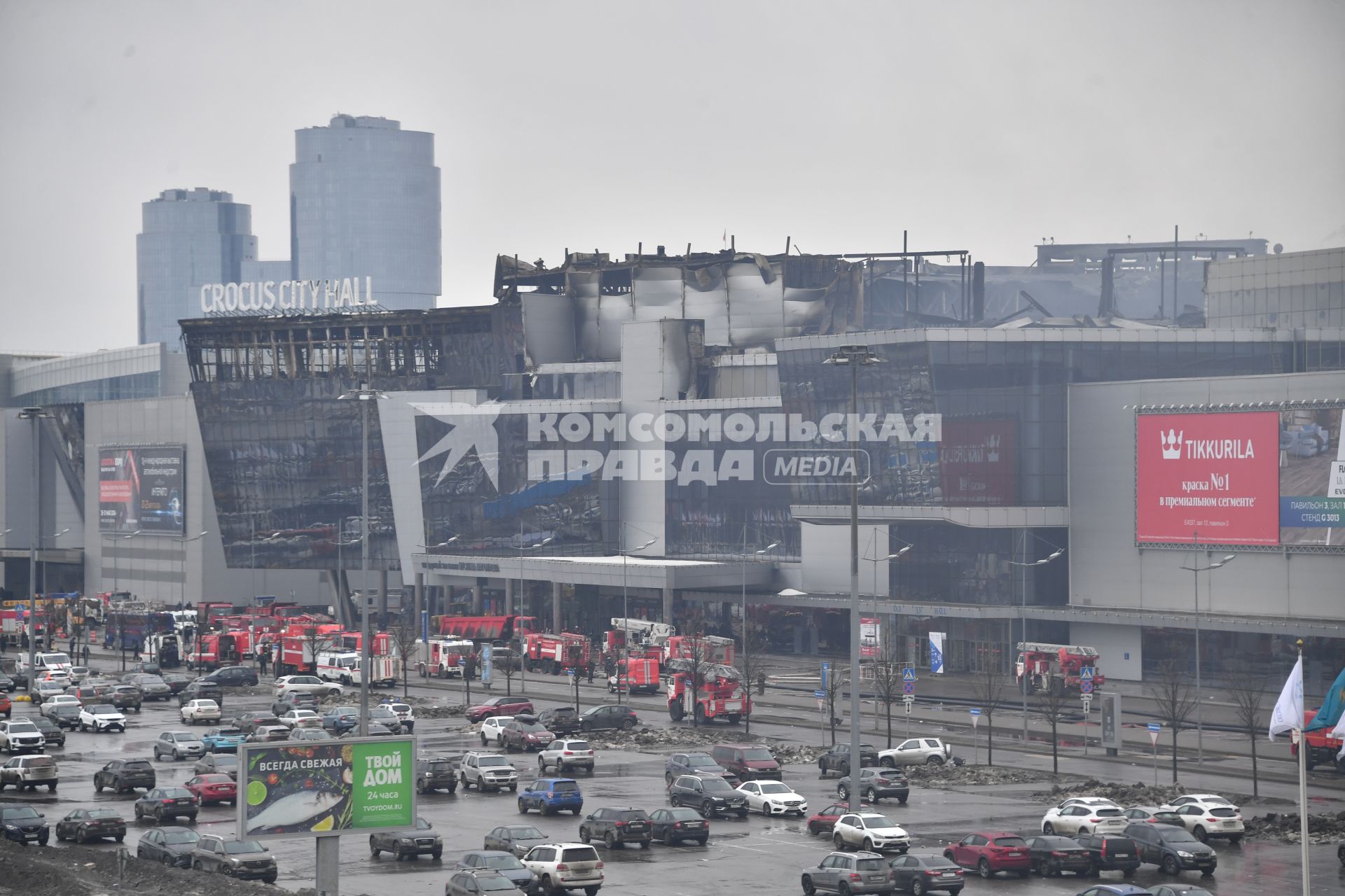 Последствия теракта в \"Крокус Сити Холле\" в Красногорске