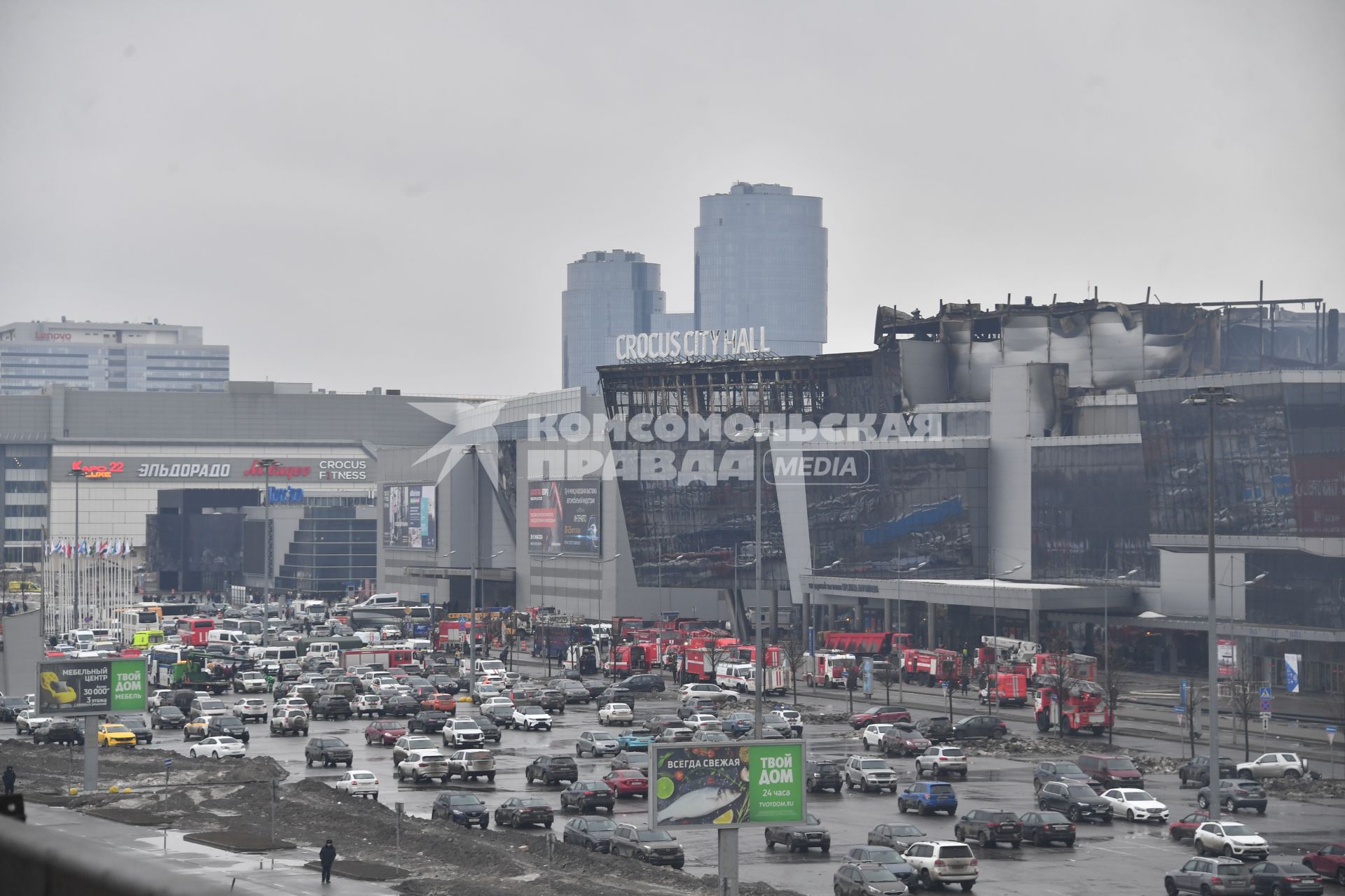 Последствия теракта в \"Крокус Сити Холле\" в Красногорске