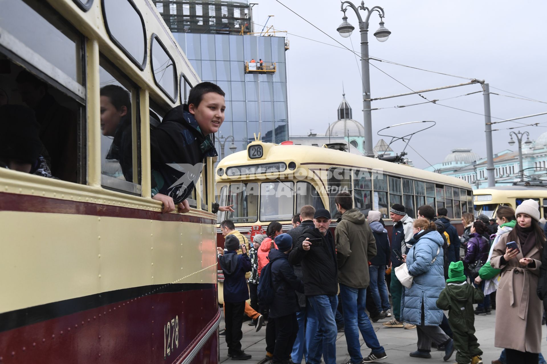 Парад ретротрамваев в Москве