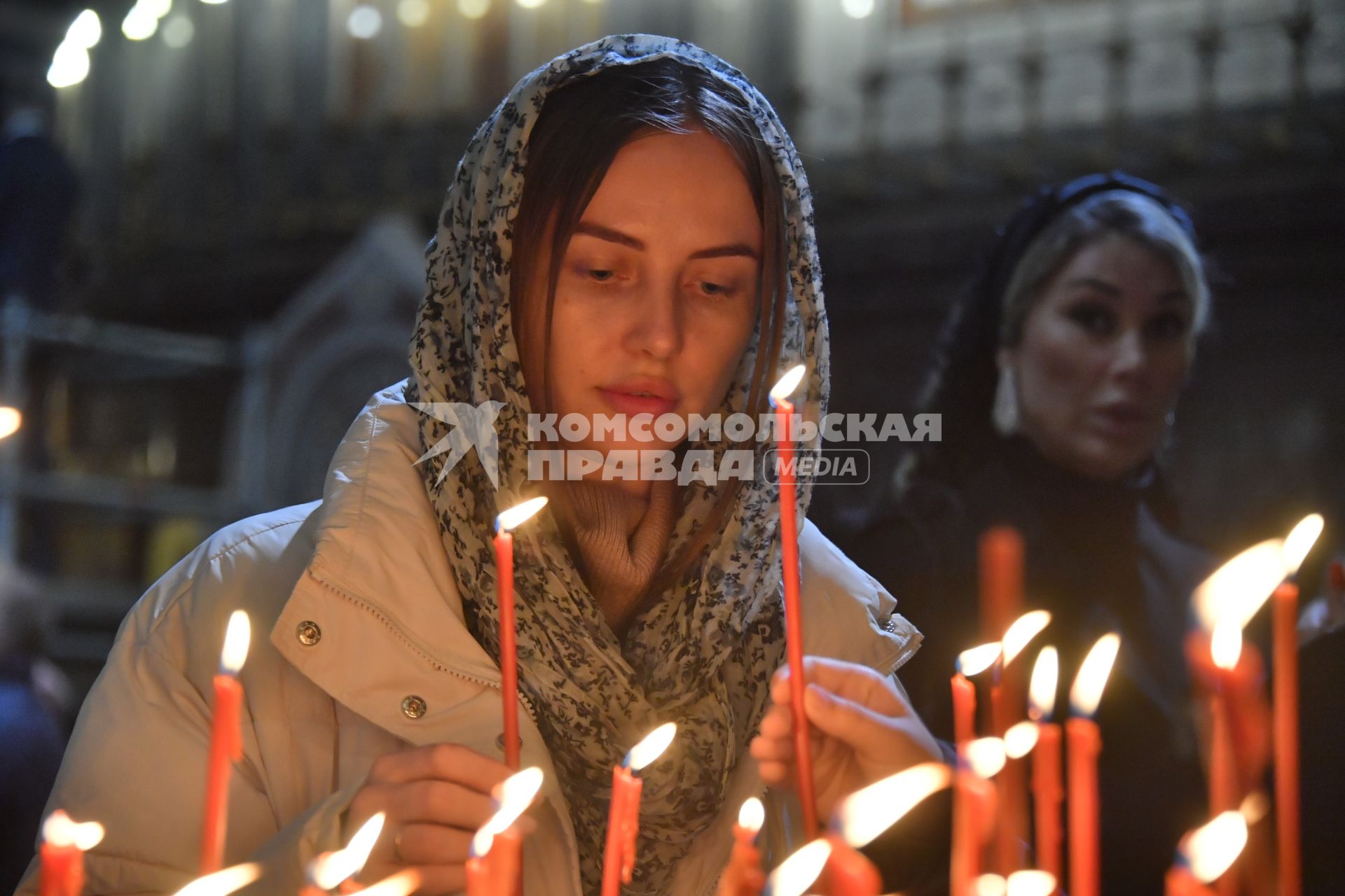 Ночное Пасхальное богослужение в Храме Христа Спасителя