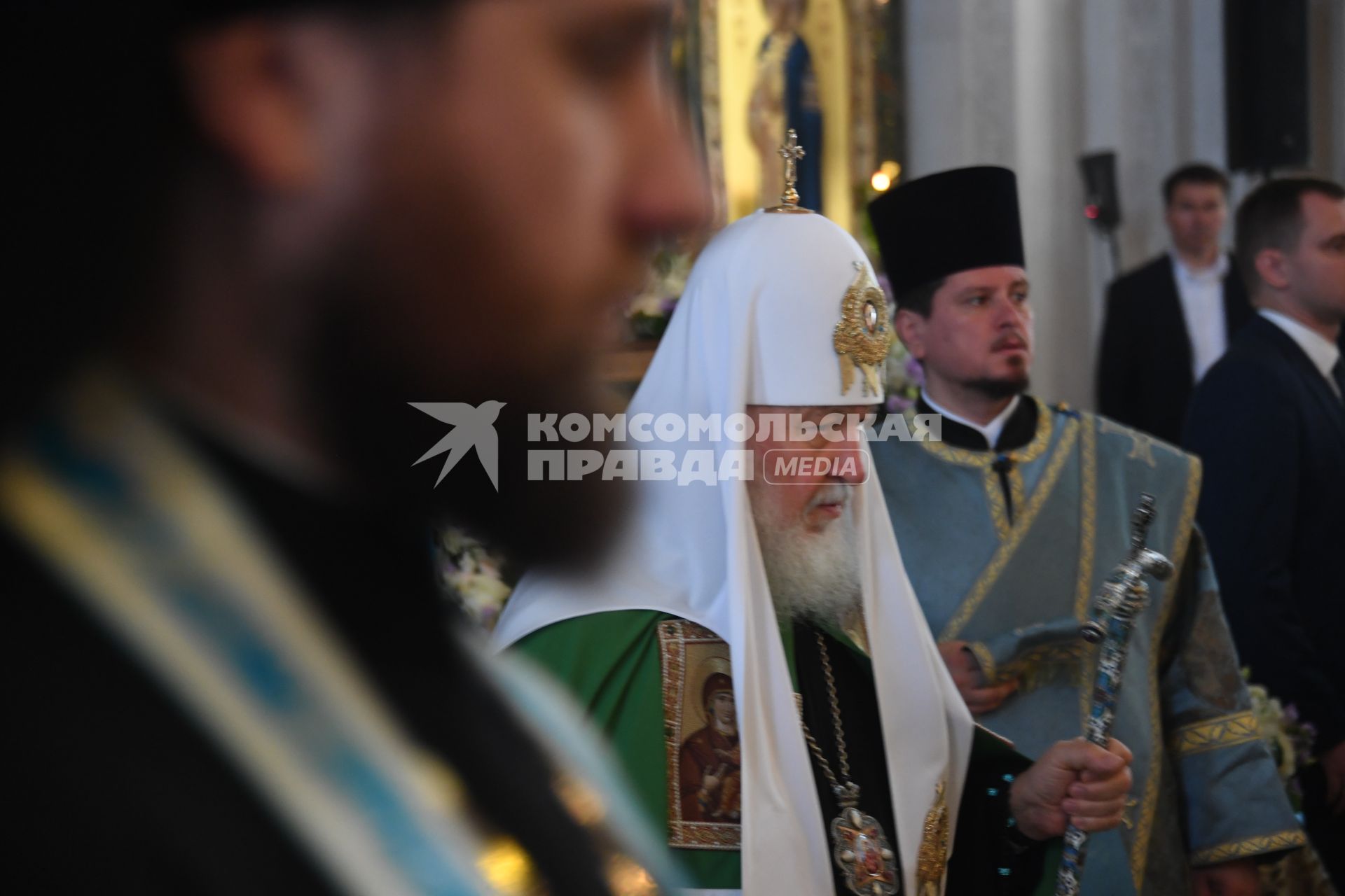 Патриарх Кирилл совершил Божественную литургию в храме Сретенского монастыря