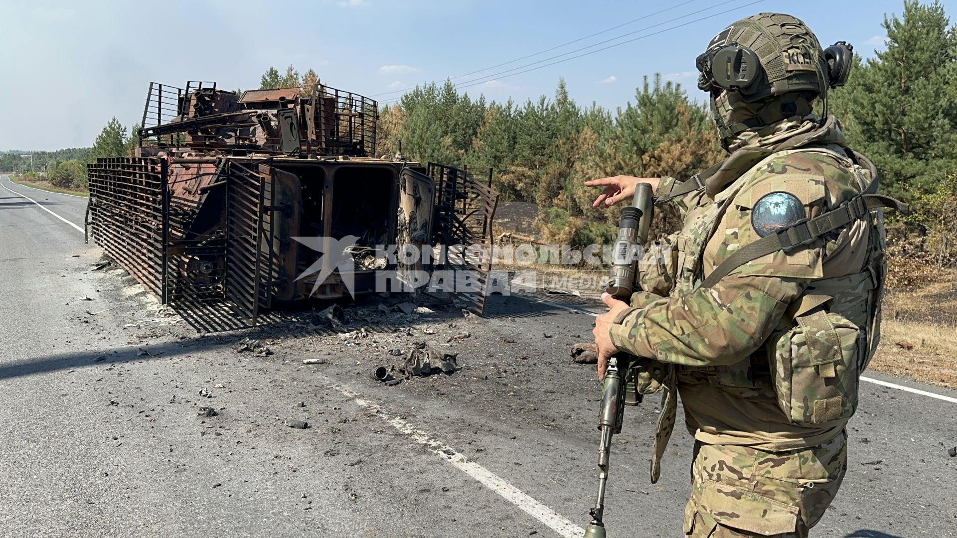 Бойцы добровольческого отряда спецназначения `Анвар`в Курской области