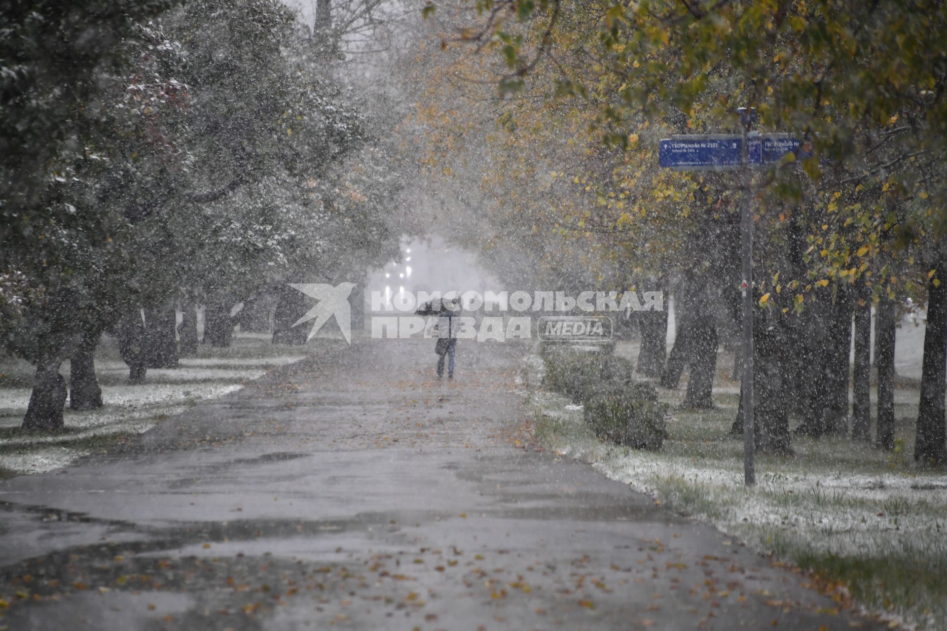 Первый снег в Москве