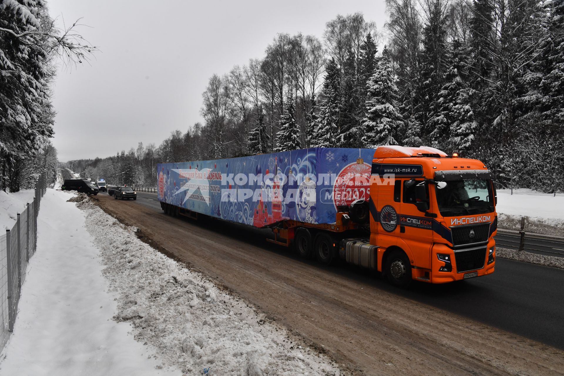 Отправка главной новогодней елки в Кремль