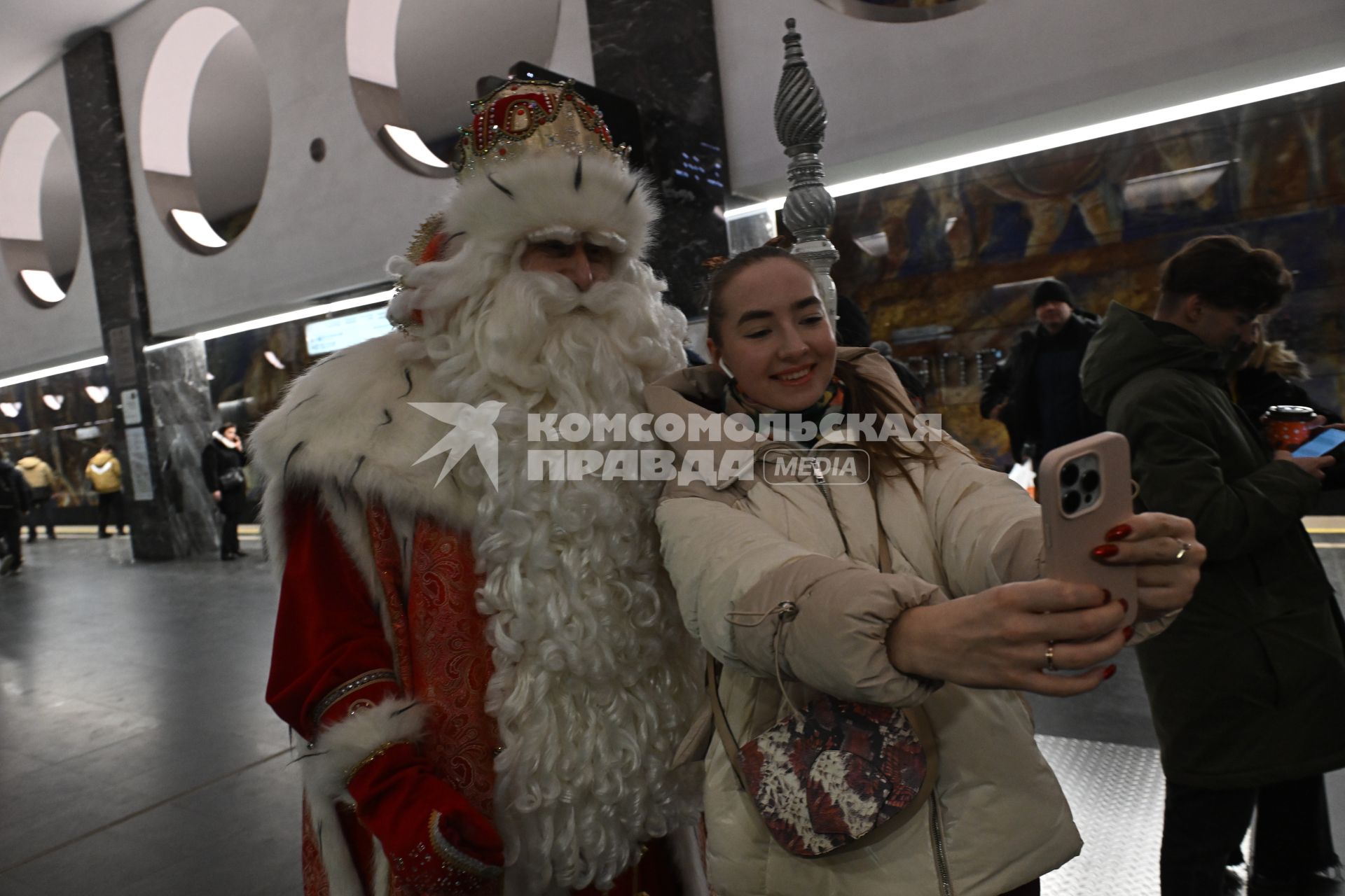 Дед Мороз в Московском метро