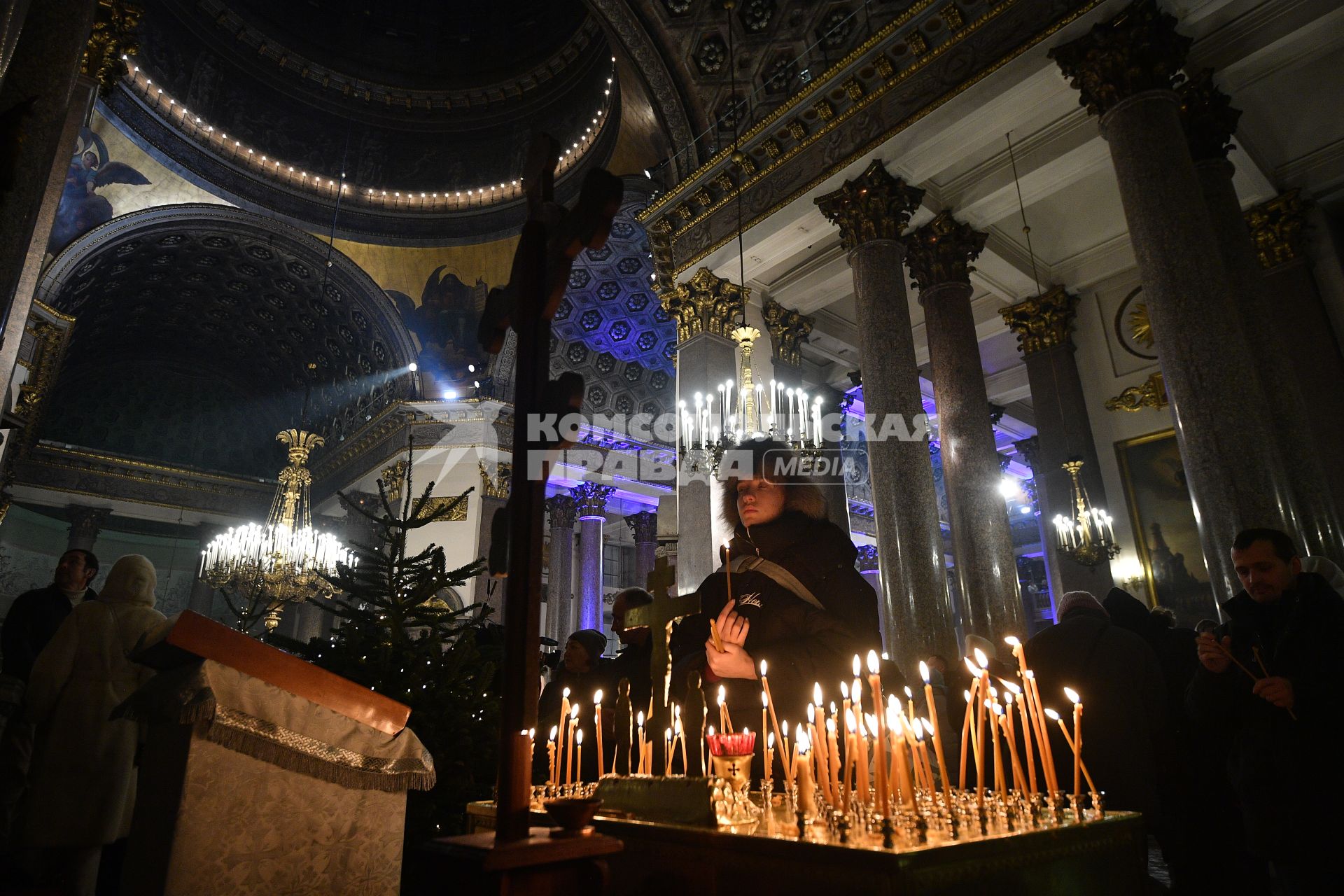 Рождественская служба в Казанском соборе Санкт-Петербурга