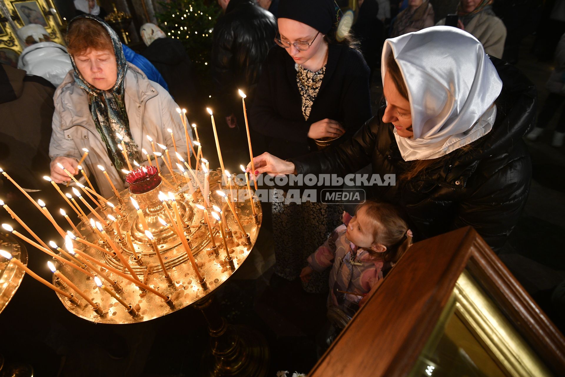 Рождественская служба в Казанском соборе Санкт-Петербурга