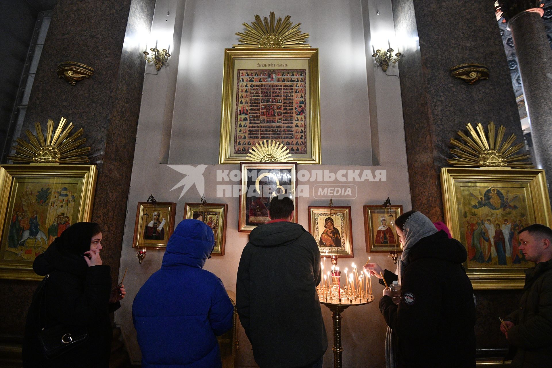 Рождественская служба в Казанском соборе Санкт-Петербурга