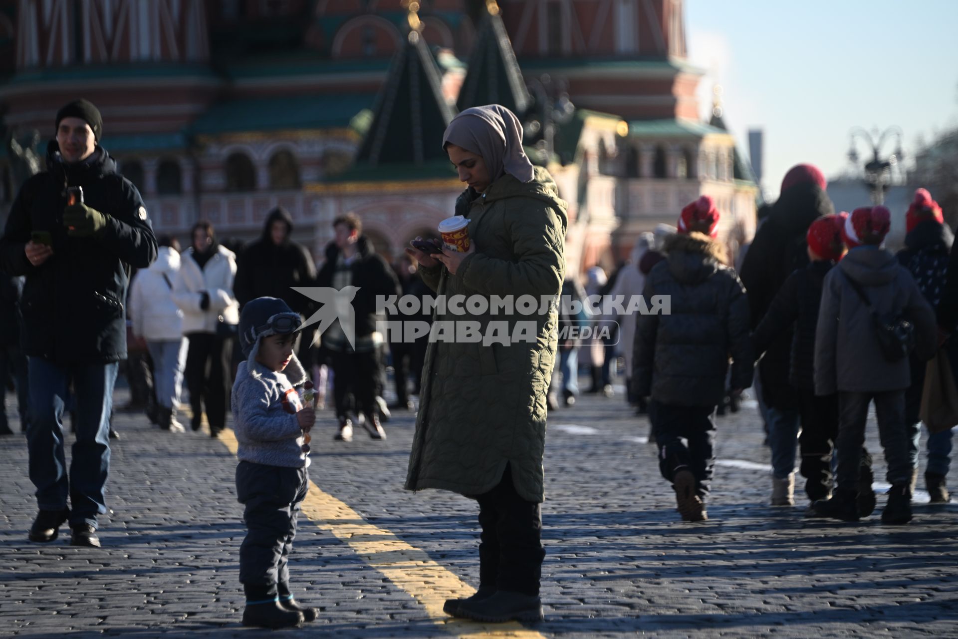 Туристы в Москве