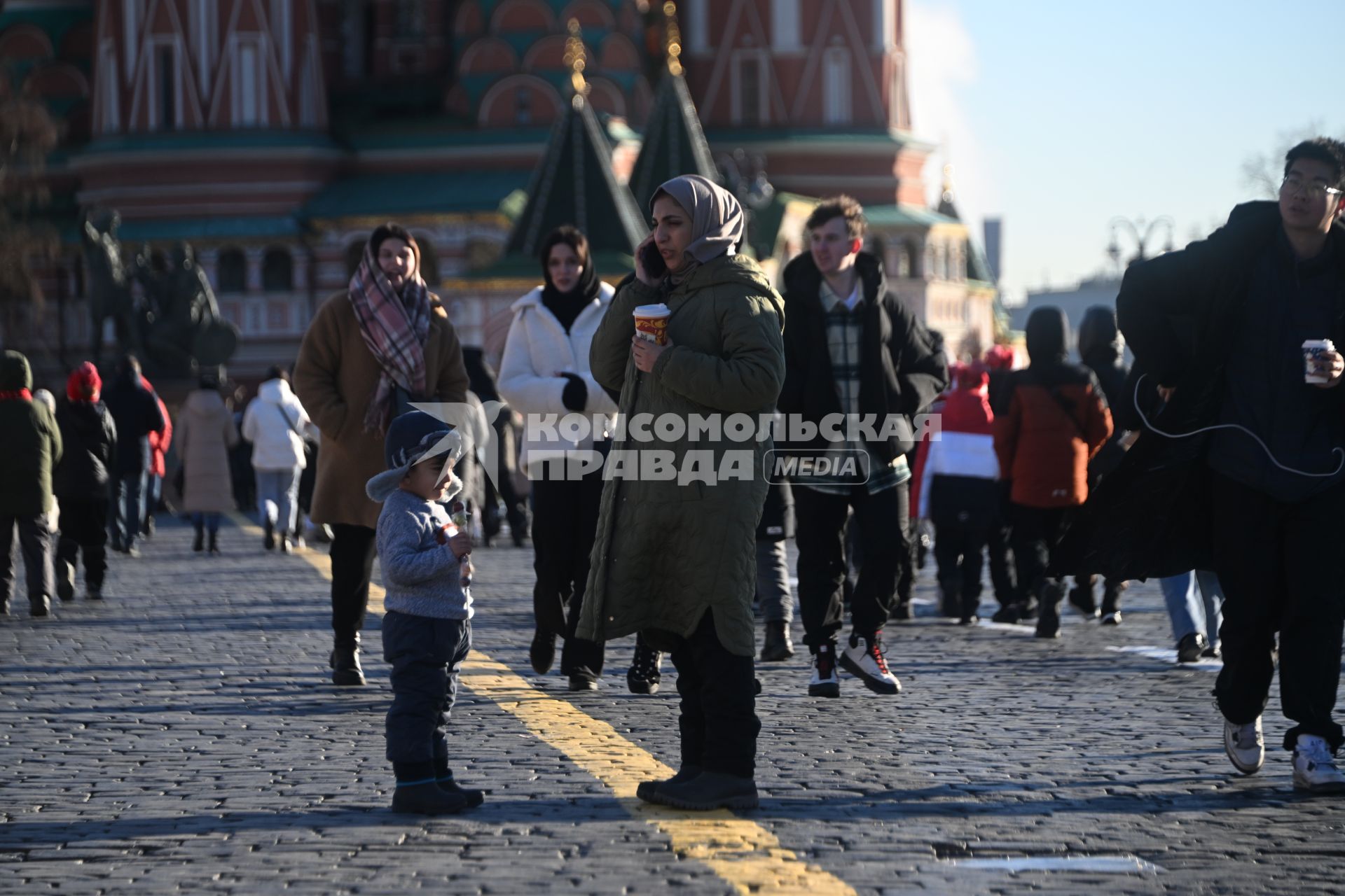 Туристы в Москве