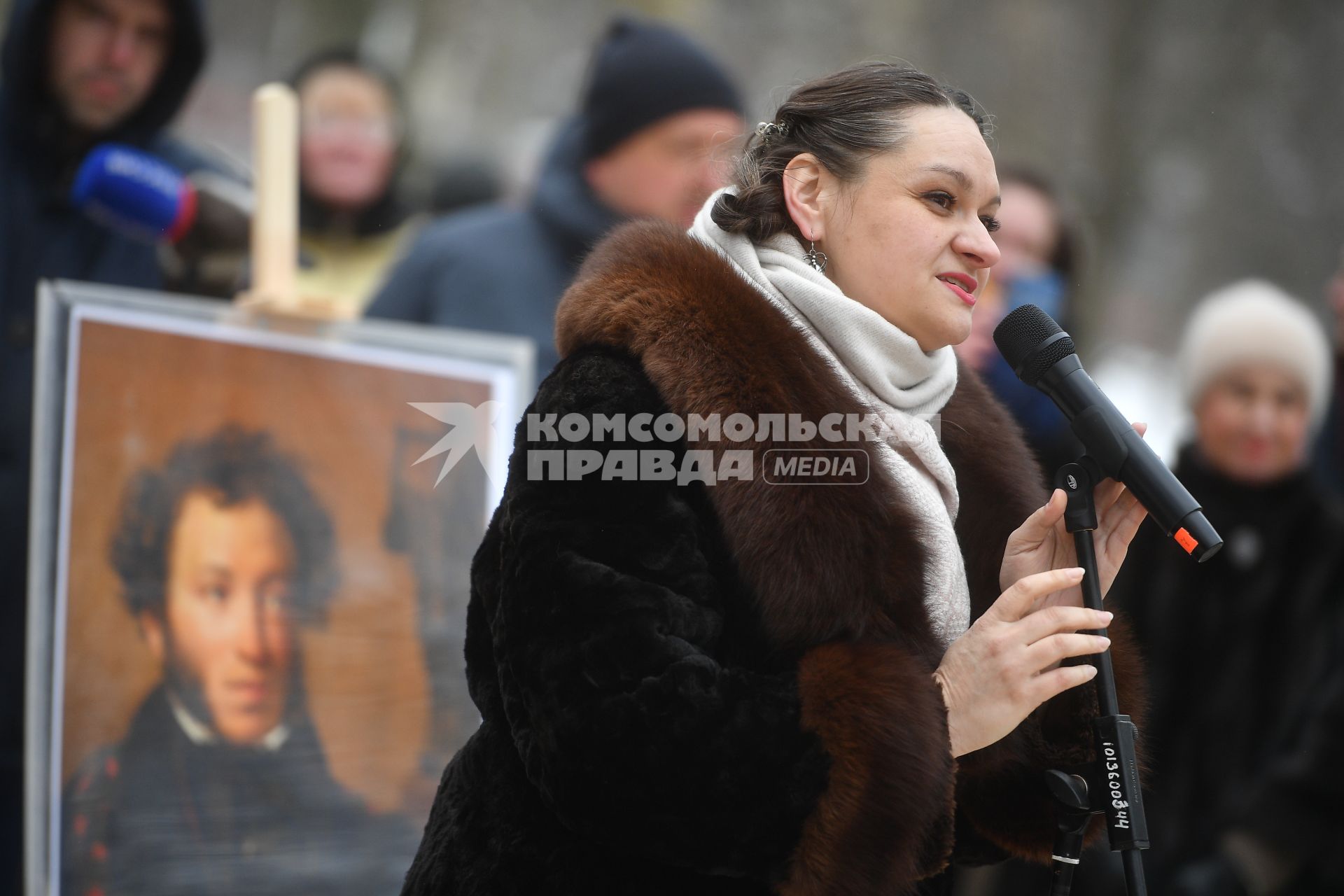 Акция памяти на месте дуэли Александра Пушкина в Санкт-Петербурге