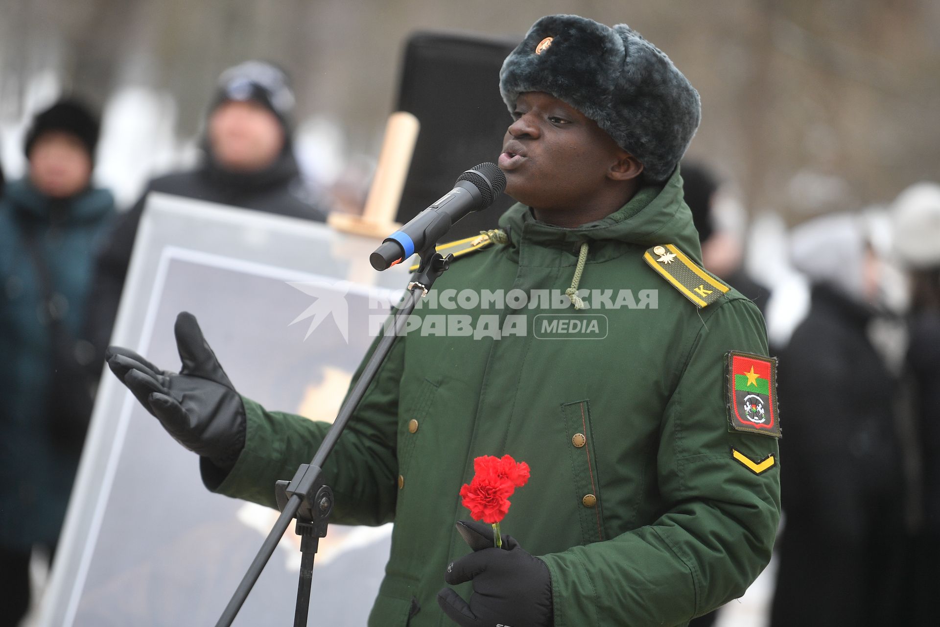 Акция памяти на месте дуэли Александра Пушкина в Санкт-Петербурге