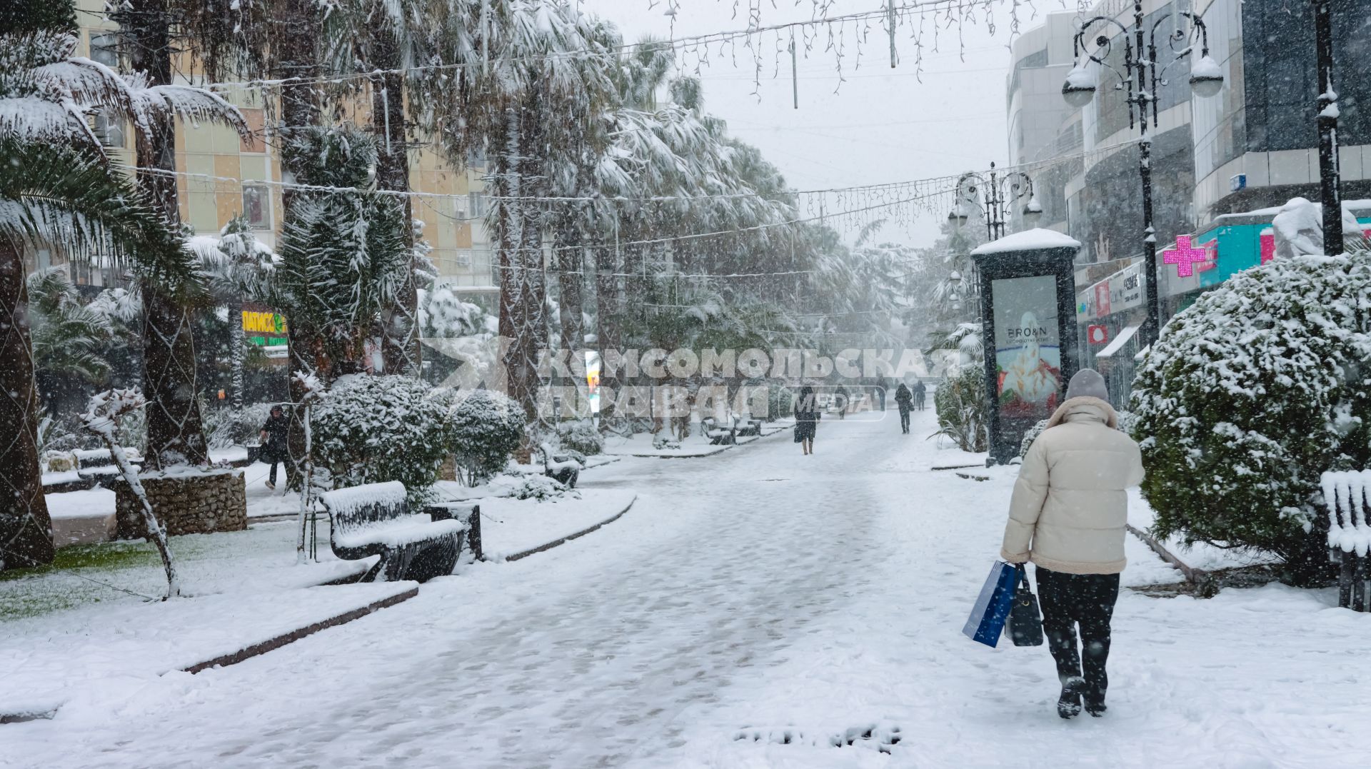 Снегопад в Сочи