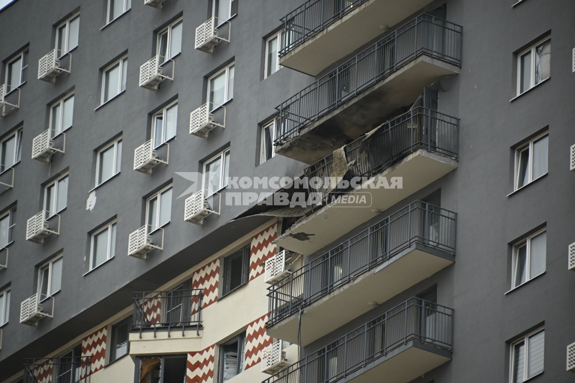 Последствия падения беспилотников в Москве и Московской области