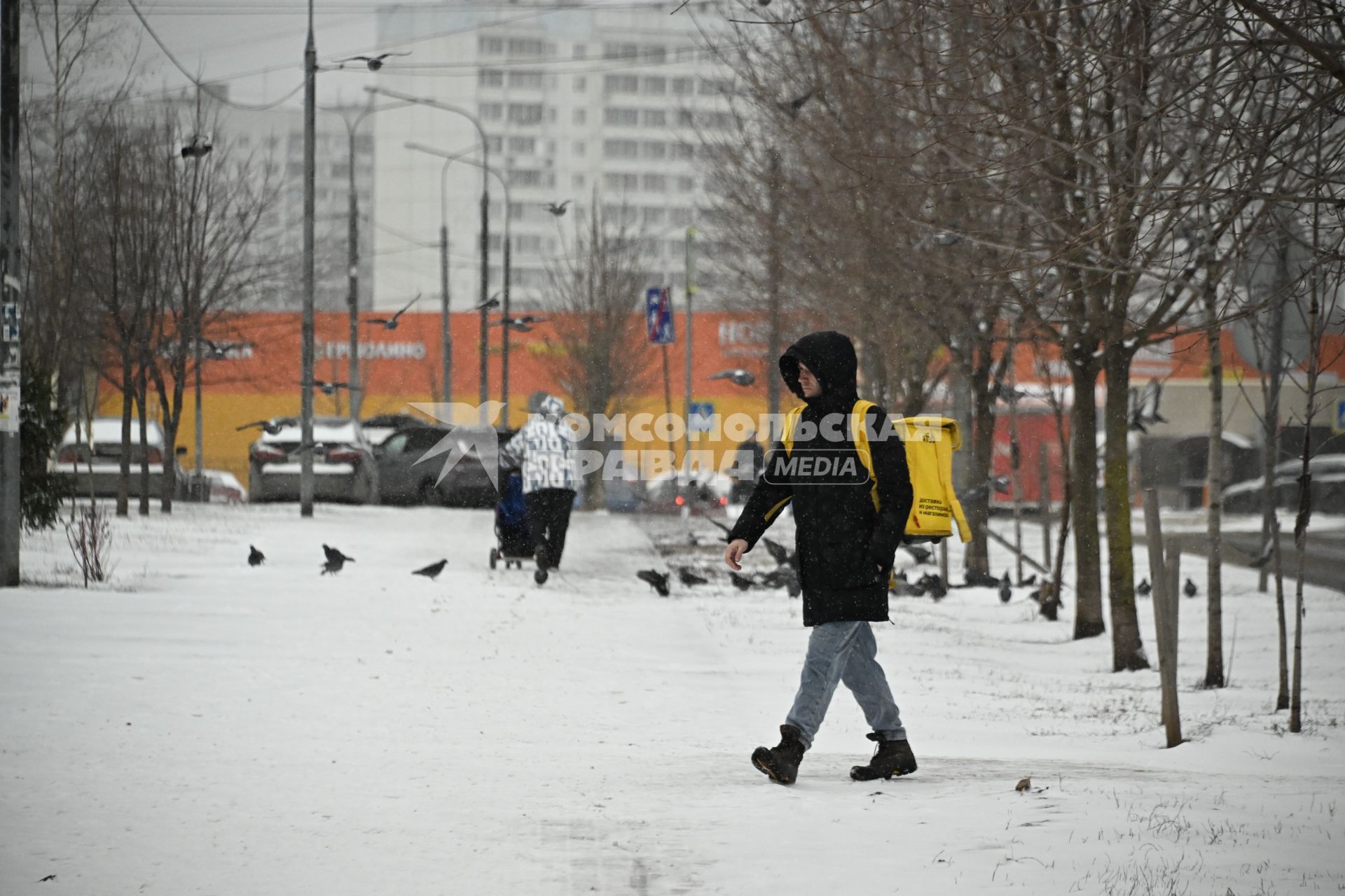 В Москве выпал снег