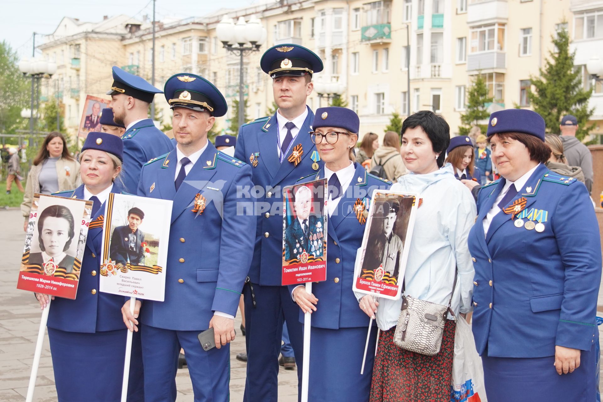 Акция \"Бессмертный полк\" в  Красноярске