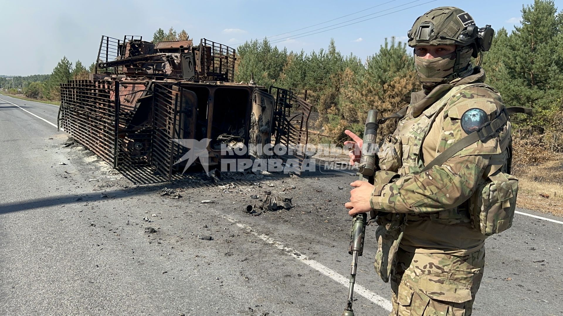 Бойцы добровольческого отряда спецназначения `Анвар`в Курской области