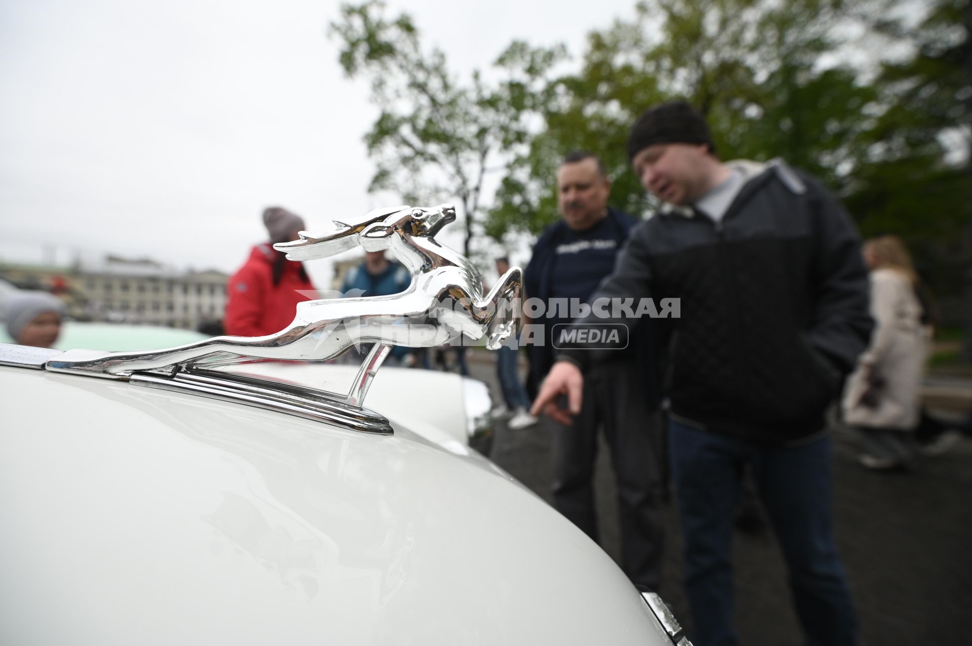 Выставка автомобильной ретротехники во время транспортного фестиваля ТранспортФест в Петербурге