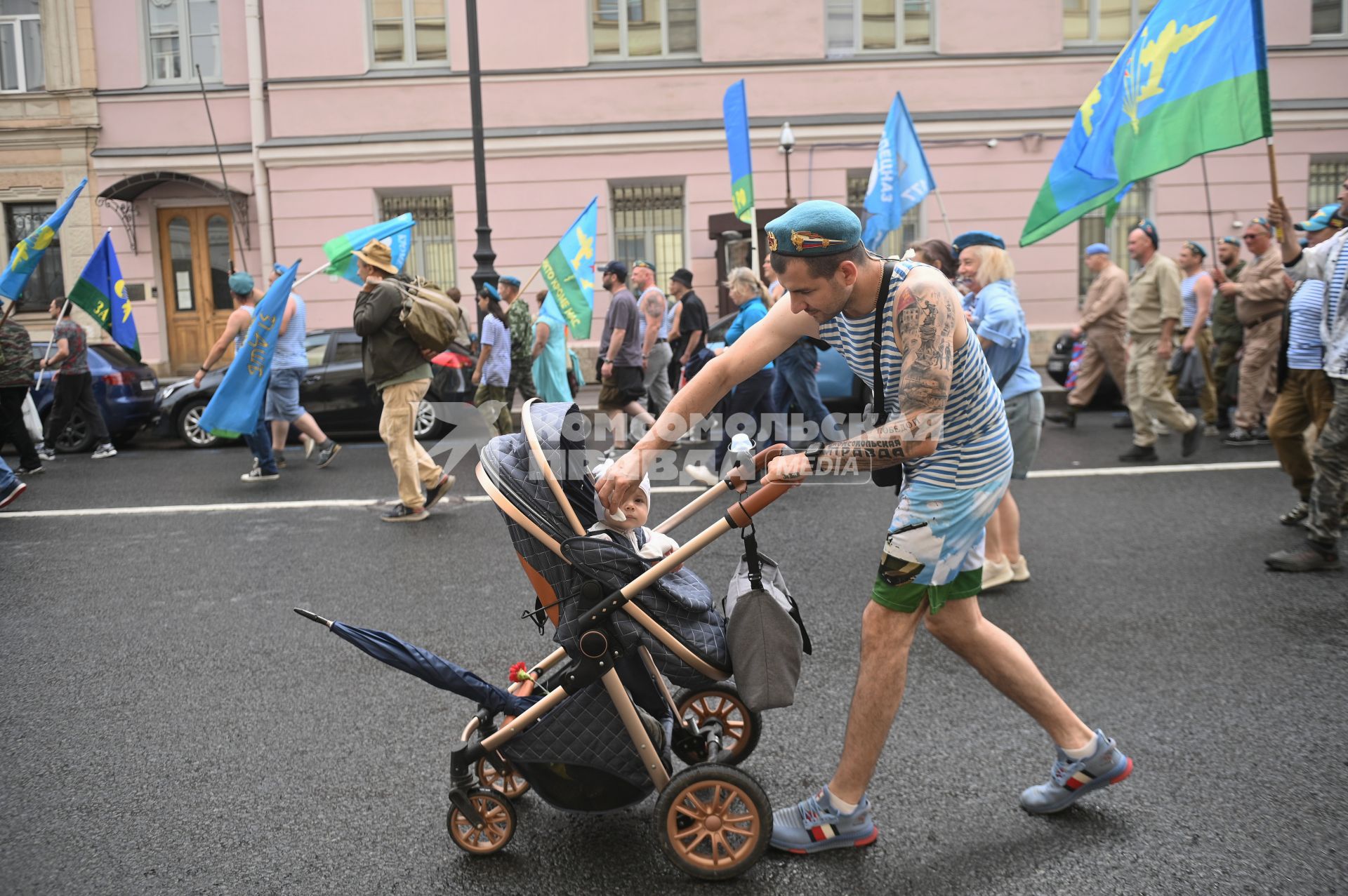 Празднование дня ВДВ в Санкт-Петербурге