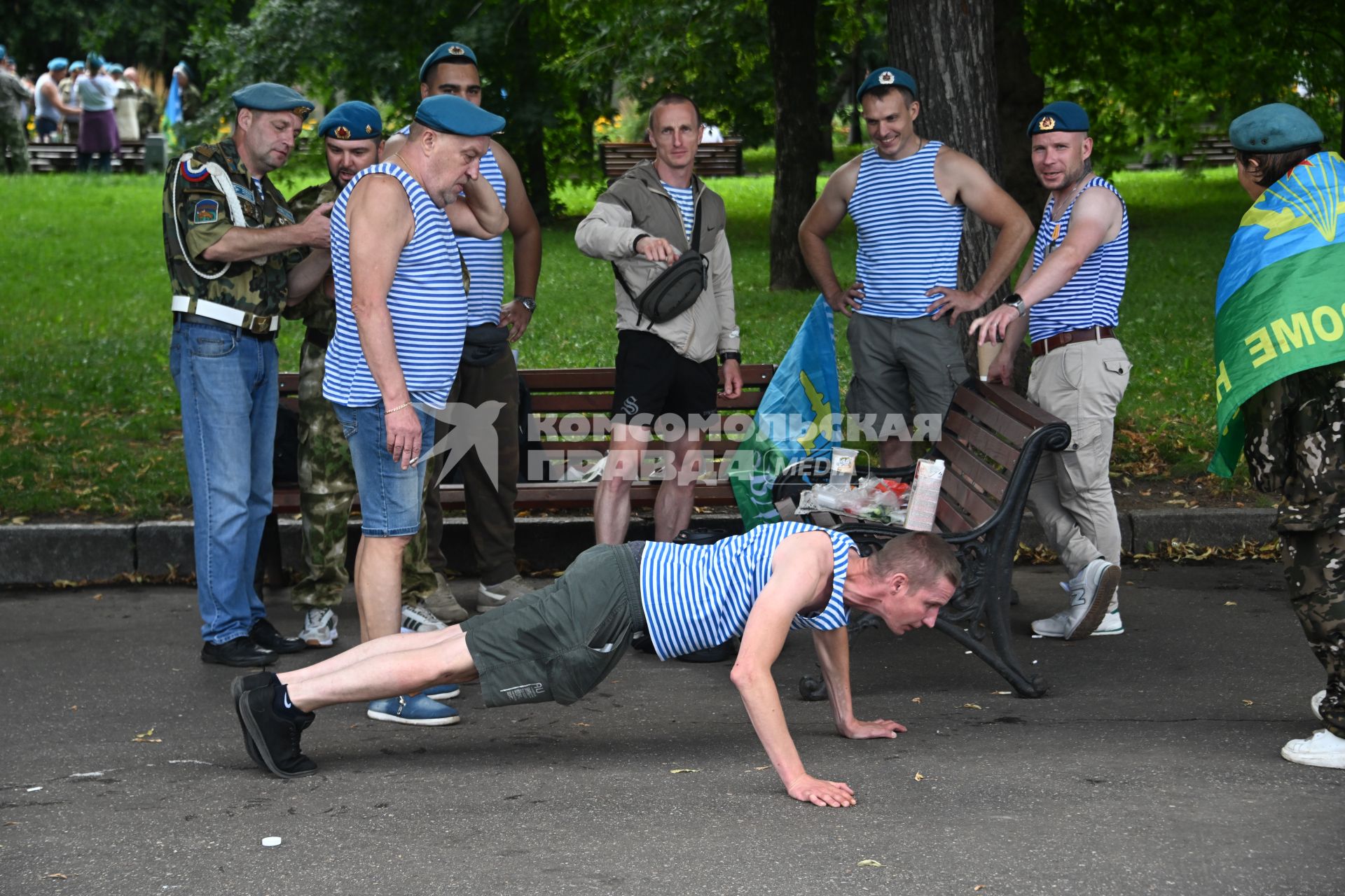 Празднование Дня ВДВ в Москве