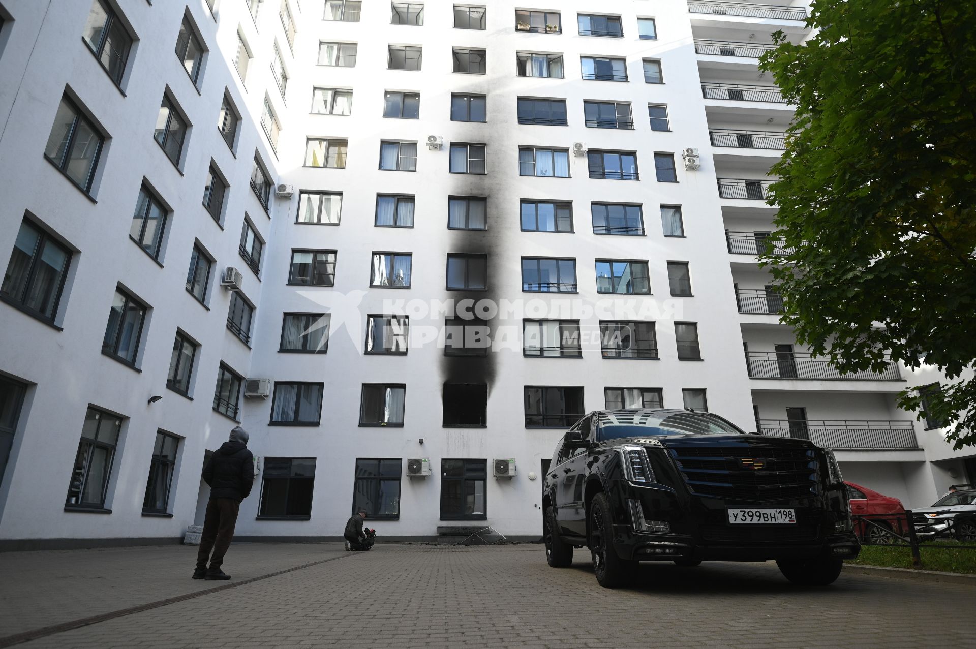 Обстановка на месте убийства архитектора Александра Супоницкого в Санкт-Петербурге