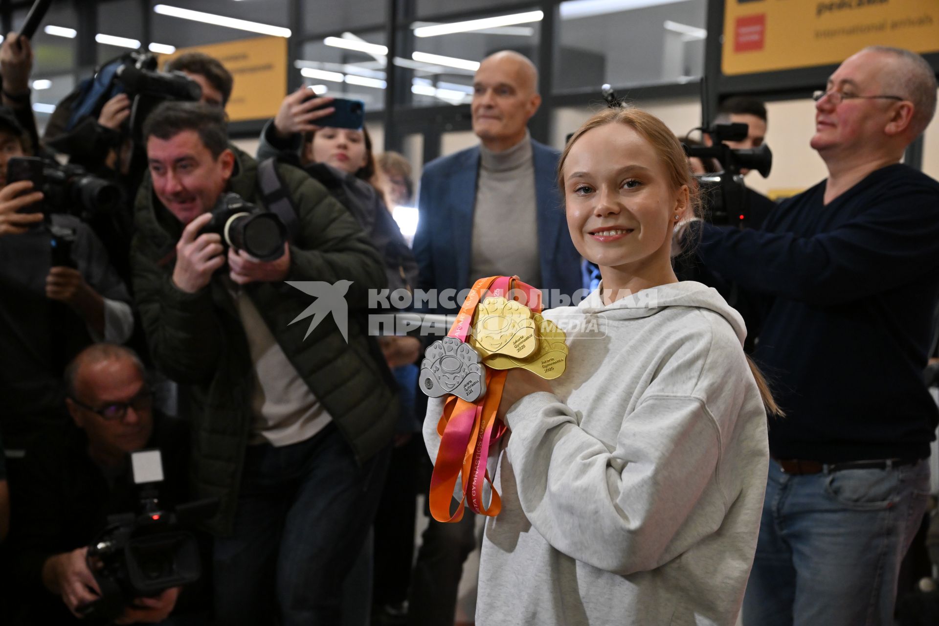 Встреча российских гимнастов, завоевавших призовые места на чемпионате мира