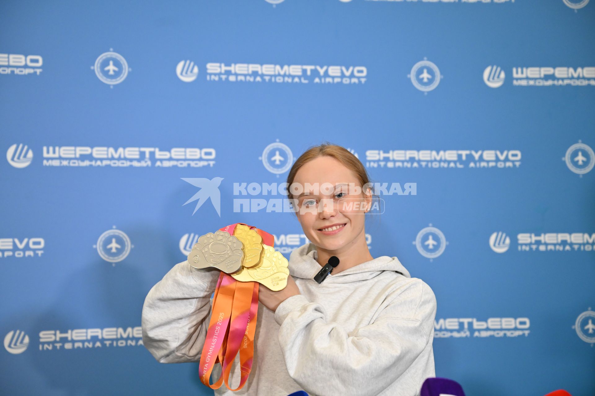 Встреча российских гимнастов, завоевавших призовые места на чемпионате мира