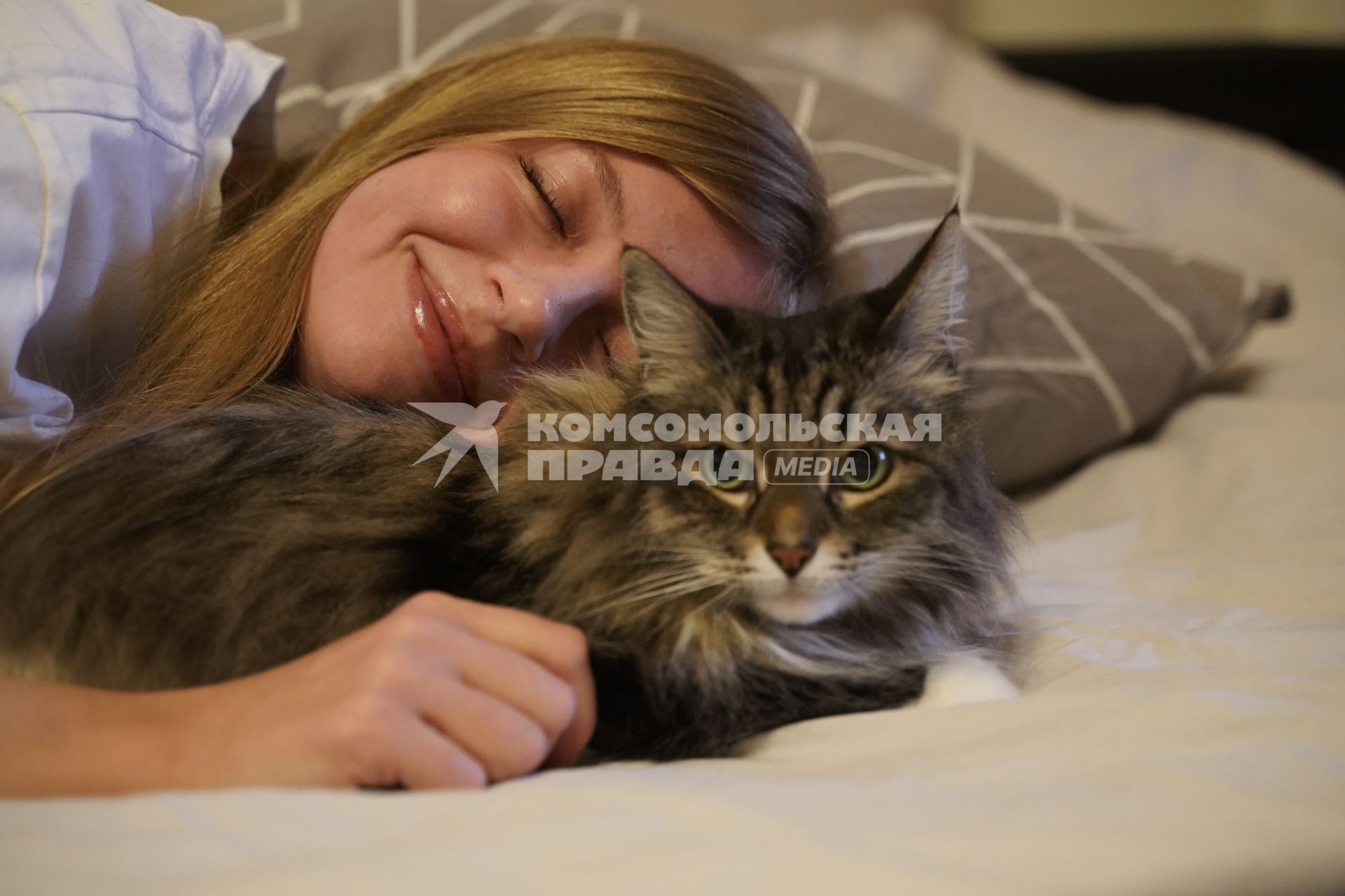 Девушка с котом