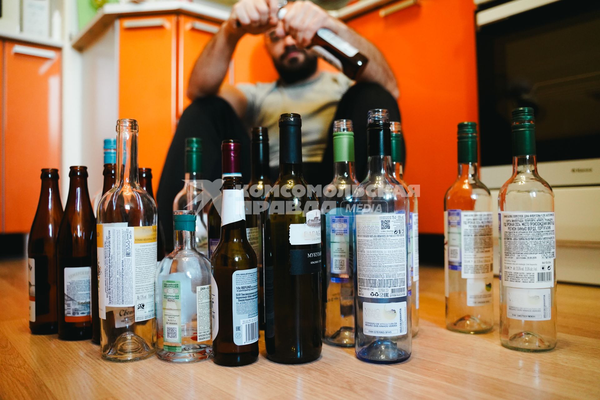 Постановочная съемка на тему алкоголя