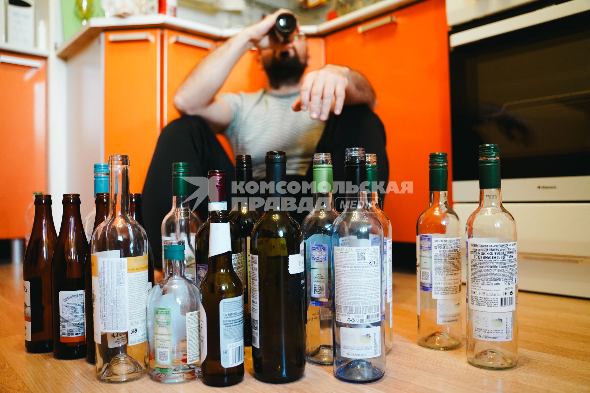 Постановочная съемка на тему алкоголя