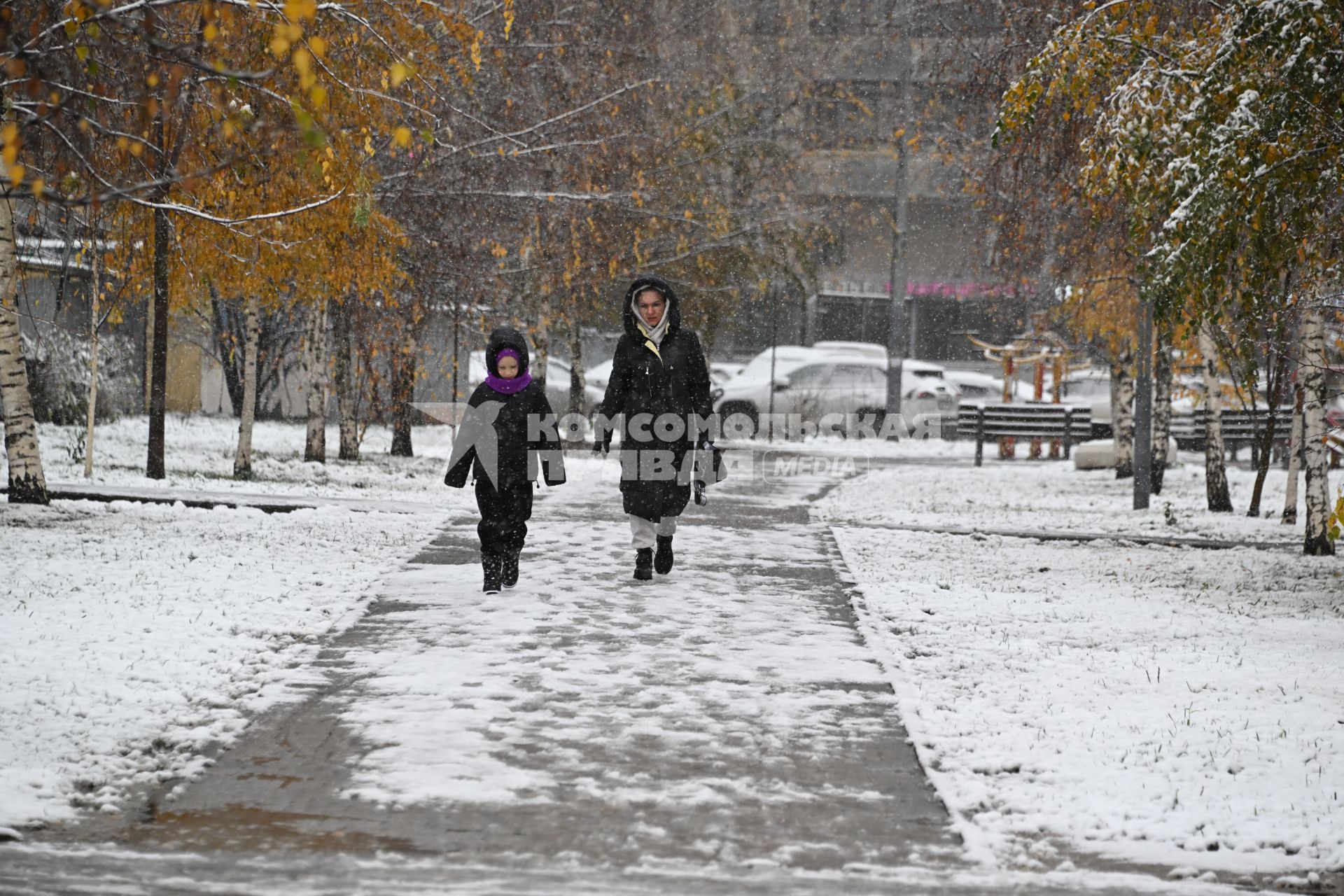Первый снег в Москве