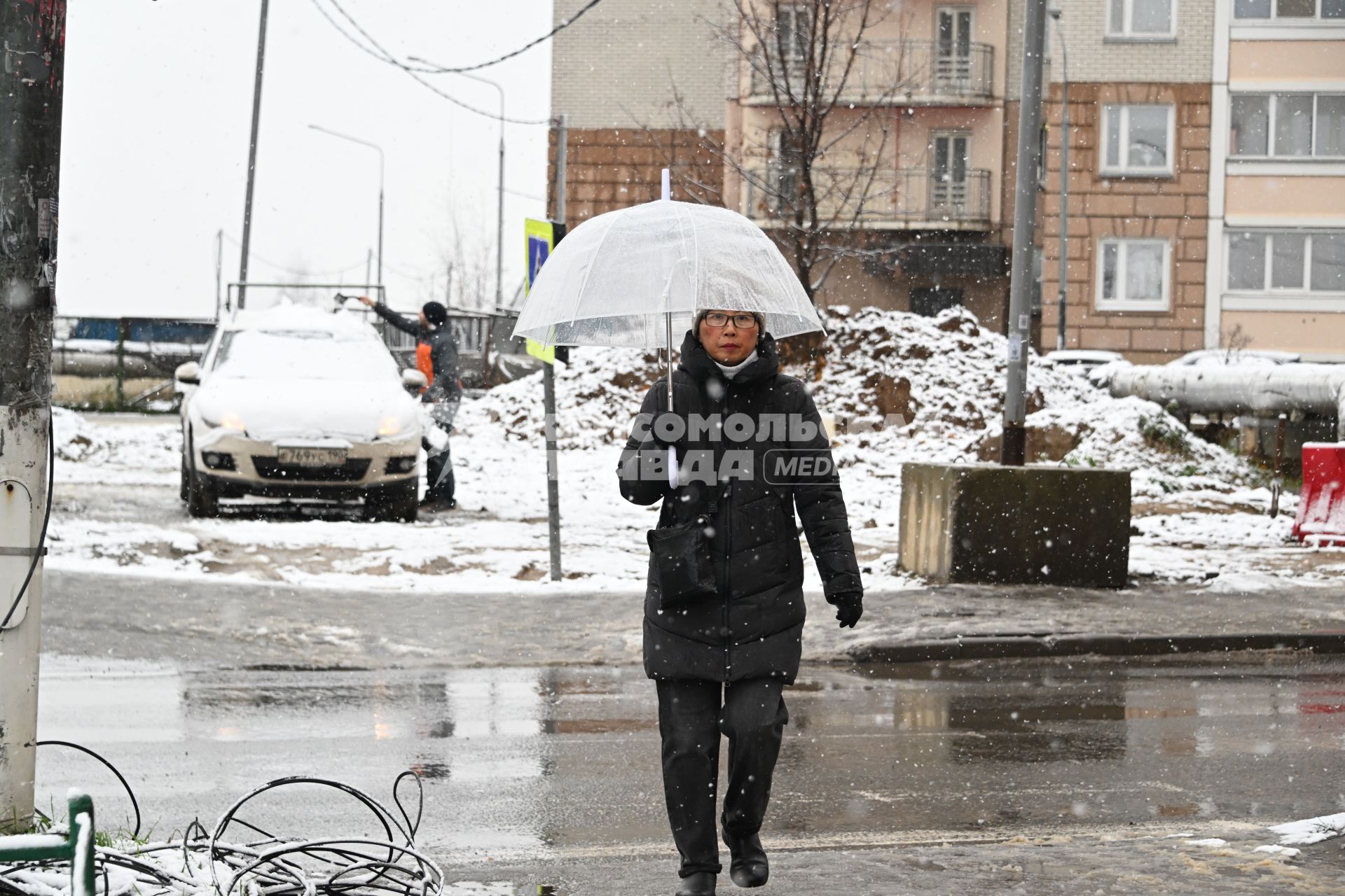 Первый снег в Москве