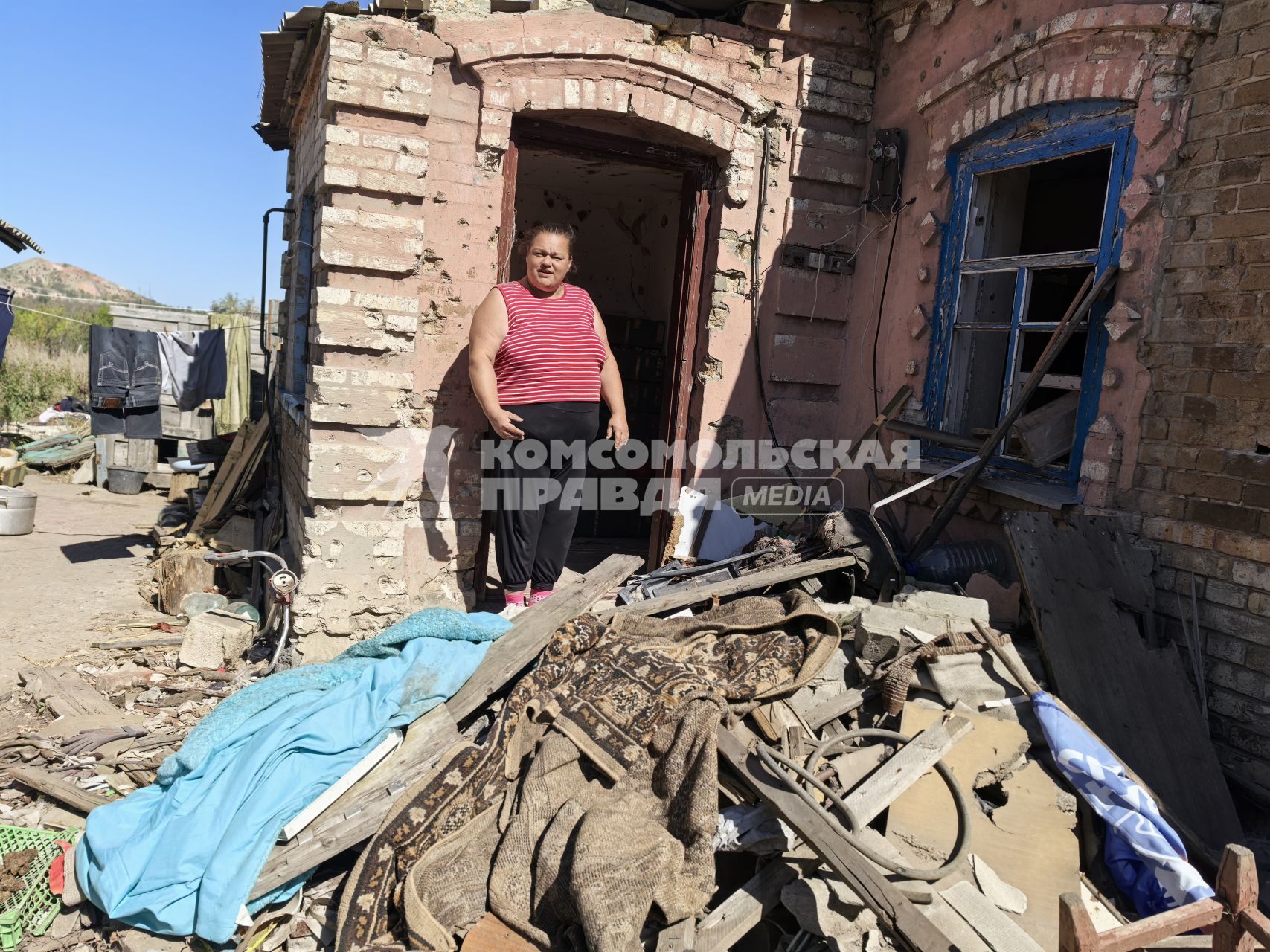 Единственная жительница донецкой Марьинки Галина Невинная